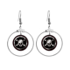 thumbnail image 1 of Logo fondo negro sustancia letal Los pendientes cuelgan del aro de la joyería del círculo de la gota Unbranded M, 1 of 3