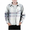 thumbnail image 2 of DxhmoneyHX Boys Plaid Shirt Holiday Fashion Long Sleeve Going&nbsp;Out&nbsp;Tops Fall&nbsp;Winter&nbsp;Lightweight Christmas Sweatshirts with&nbsp;Pocket Size 130, 2 of 4