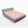 thumbnail image 2 of Ambesonne Tropical Fitted Sheet, Abstract Monsteras Exotic, Full Size, Pale Salmon and Green, 2 of 5