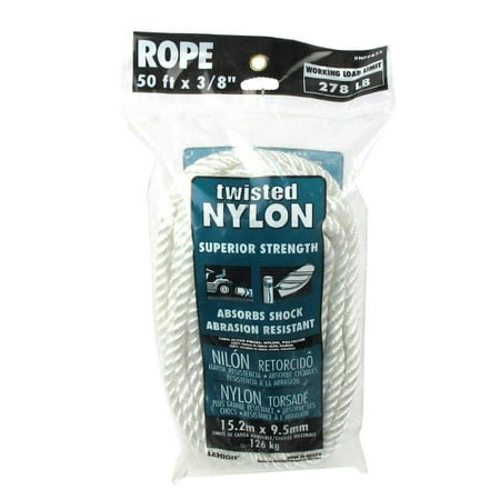 Lehigh Group NPP850X Twist Nylon Rope, 3/8" x 50'
