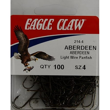 UPC: 0047708032049 | Eagle Claw 214H-4 Aberdeen Light Wire Non-Offset Hook  Bronze  Size 4  100 Pack