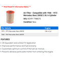 thumbnail image 2 of Air Filter - Compatible with 1968 - 1972 Mercedes-Benz 280SE 2.8L 6-Cylinder 1969 1970 1971, 2 of 2