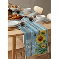 thumbnail image 6 of Spring Sunflower Table Runner Cotton Linen 60 Inch Holiday Dresser Scarves,Bee Wooden Grain Country Rustic Tablerunner for Kitchen Coffee Dining Bedroom Home Living Room Dinner Scarf Décor 13''x60'', 6 of 9