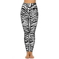 thumbnail image 4 of Black And White Zebra Yoga Pants Female Striped Print Leggings High Waist Yoga Legging Elastic Graphic Fitness Sport Pants, 4 of 6