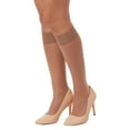 thumbnail image 6 of MeMoi Women's Matte-Finish Micro-Sheer 10-Denier Fashion Knee Highs - Womens - Female, Q, Honey, 6 of 9