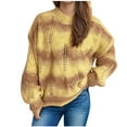 thumbnail image 2 of BVOFAR Oversized Sweaters for Women Casual Long Sleeve Striped Chunky Knit Tops Cozy Crochet Hollow Out Warm Pullover Winter Fashion Clothes, 2 of 9