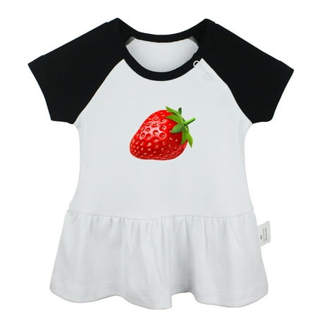 

Fruit Strawberry Pattern Dresses For Baby Newborn Babies Skirts Infant Princess Dress 0-24M Kids Graphic Clothes (Black Raglan Dresses 18-24 Months)