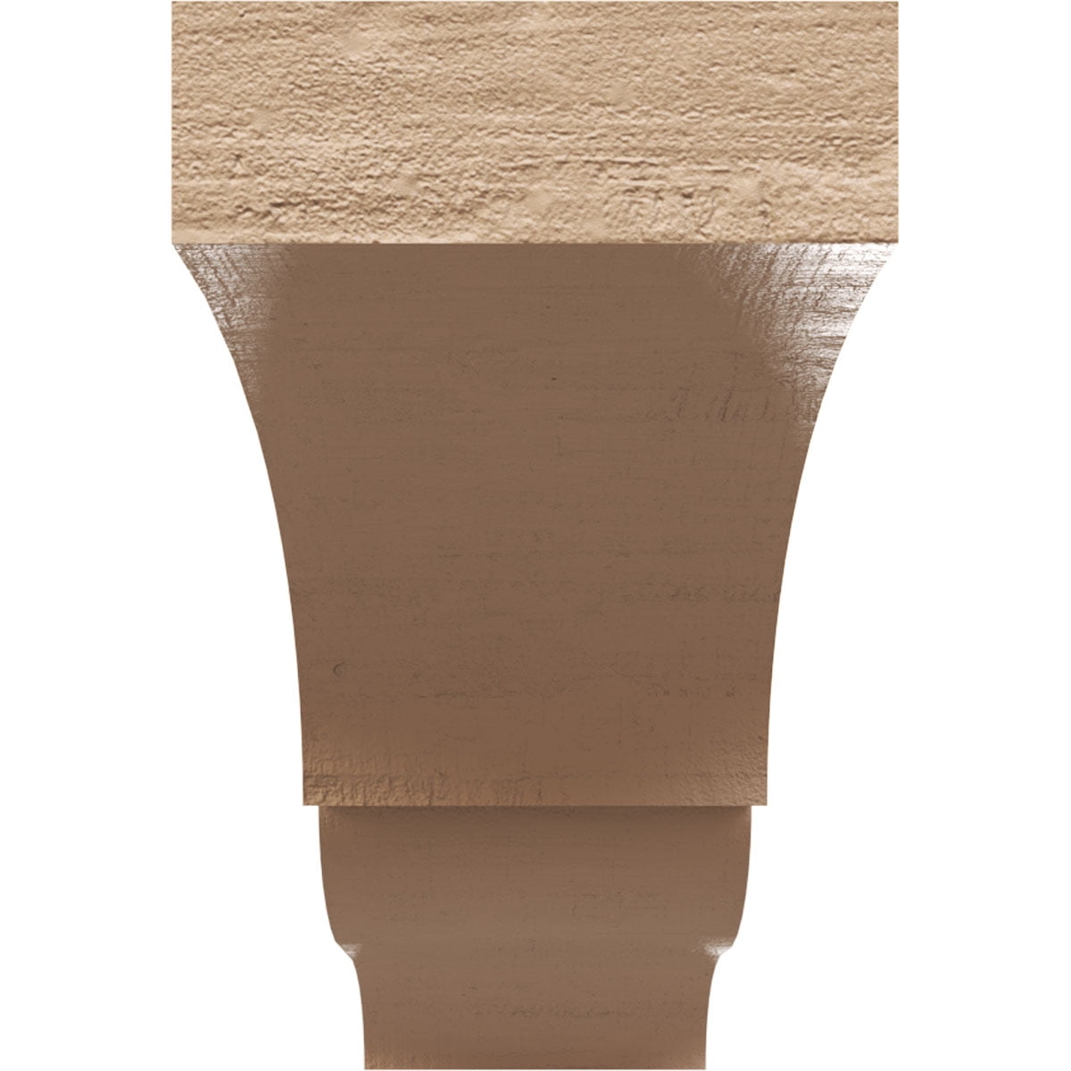 2"W x 12"D x 4"H Thin Asheboro Rough Cedar Woodgrain TimberThane Corbel, Primed Tan
