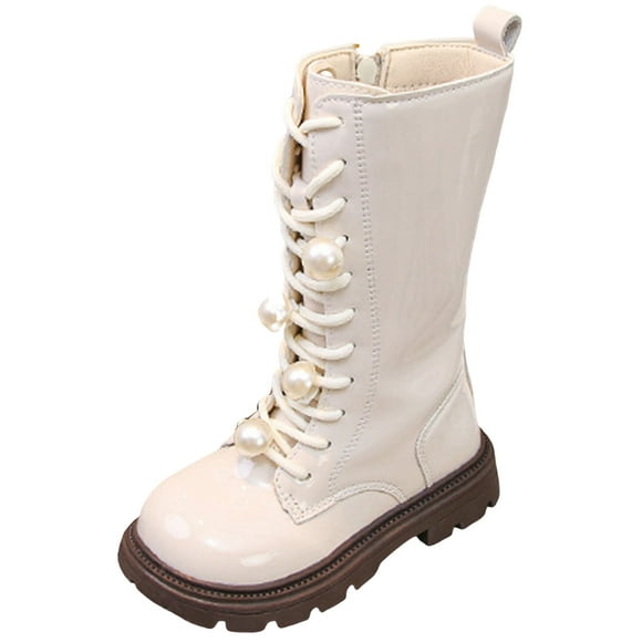 Gubotare Tall White Boots for Girls Girls Cowboy Boots with Tassel Fringe Cowgirl Boots Kids Western Boots Stylish & Comfortable Size 3 (White,Big Kids 3)