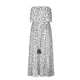 thumbnail image 7 of Wycnly Womens Dresses Beach Party Sexy Off Shoulder Elastic Waist Slit Swing Dresses Leopard Print Tube Top Sleeveless Maxi Summer Dress White s Clearance Under $5, 7 of 7