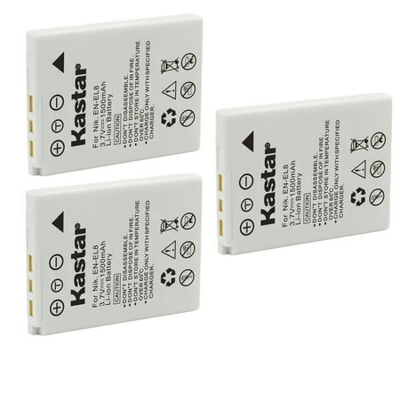 Kastar 3-Pack EN-EL8 Battery Replacement for Nikon Coolpix S7c Coolpix S8 Coolpix S9 Coolpix S50 Coolpix S50c Coolpix S51 Coolpix S51c Coolpix S52 Coolpix S52c Camera