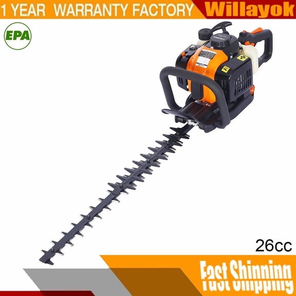 26cc 2-Cycle Hedge Trimmer Gas Double Sided Blade 24" recoil gasoline trim NEW
