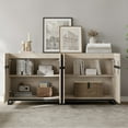 thumbnail image 5 of WAMPAT 2-Piece Modern 72" Tall Library Bookcases with Metal Base & Adjustable Shelves, Wood Bookshelves with Storage Cabinet & Open Shelves for Home Office & Living Room, Beige, 5 of 8