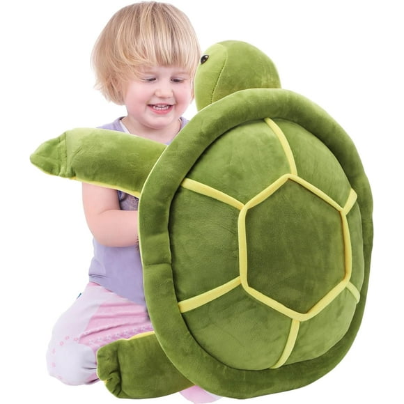 Grande Tortue de Mer Peluche Verte Douce Grande Tortue Oreiller 45cm pour Enfants Filles Garçons Cadeaux pour la Fête des Mères Meilleur Cadeau pour Amis Enfants Adultes Cadeaux d'Anniversaire