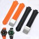 thumbnail image 2 of Correa de reloj impermeable de goma convexa de alta calidad de 24 mm x 12 mm para hombre Oris 7730 7740 Correa de silicona Cierre plegable de acero inoxidable, 2 of 5