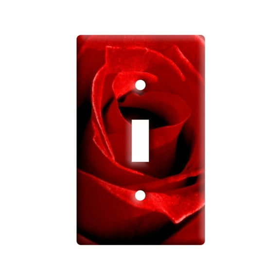 Red Rose Closeup Light Switch Plate Cover