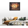 thumbnail image 4 of Christian Cross Decor Wall Art Farmhouse Crosses Pictures Wall Decor Canvas Painting Prints Artwork Framed for Church Bathroom Bedroom Kitchen16 x12, 4 of 6