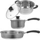 thumbnail image 1 of Stainless Steel Kitchen Cookware Set with Milk Pot, Soup Pot & Frying Pan for Stir Frying and Stewing, 1 of 4