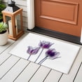 Abstract Purple Entryway Area Rug 2x3 Tulip Ray White Texture Low ...