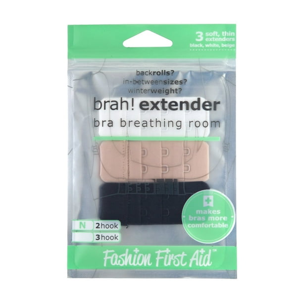 Fashion First Aid Brah! Extender 2 hook Narrow Bra Band Extension, 3