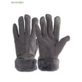 thumbnail image 6 of BadPiggies Winter Warm Touch Screen Gloves, Thick Fleece Lining Suede Mittens Velvet Wrist Driving Gloves for Men Women (Gray), 6 of 6