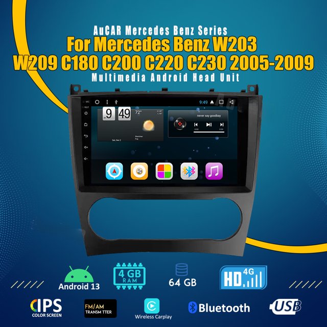 Smart Head Unit For Mercedes Benz W203 W209 C180 C200 C220 C230 2005-2009 12.3 Inch Screen Android 12