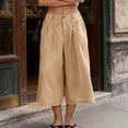 thumbnail image 3 of MLCDZ Women's Capri Palazzo Pants High Waist Wide Leg Baggy Lightweight Summer Beach Golf Camping Trendy Chino Cropped Trouser with Multiple Pockets, 3 of 10