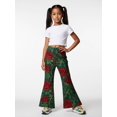 thumbnail image 5 of 3-4Y Girls Colored Flared Pants Digital Print Trousers Slim-Fit Wide Leg Flare for Spring Summer Autumn, 5 of 6