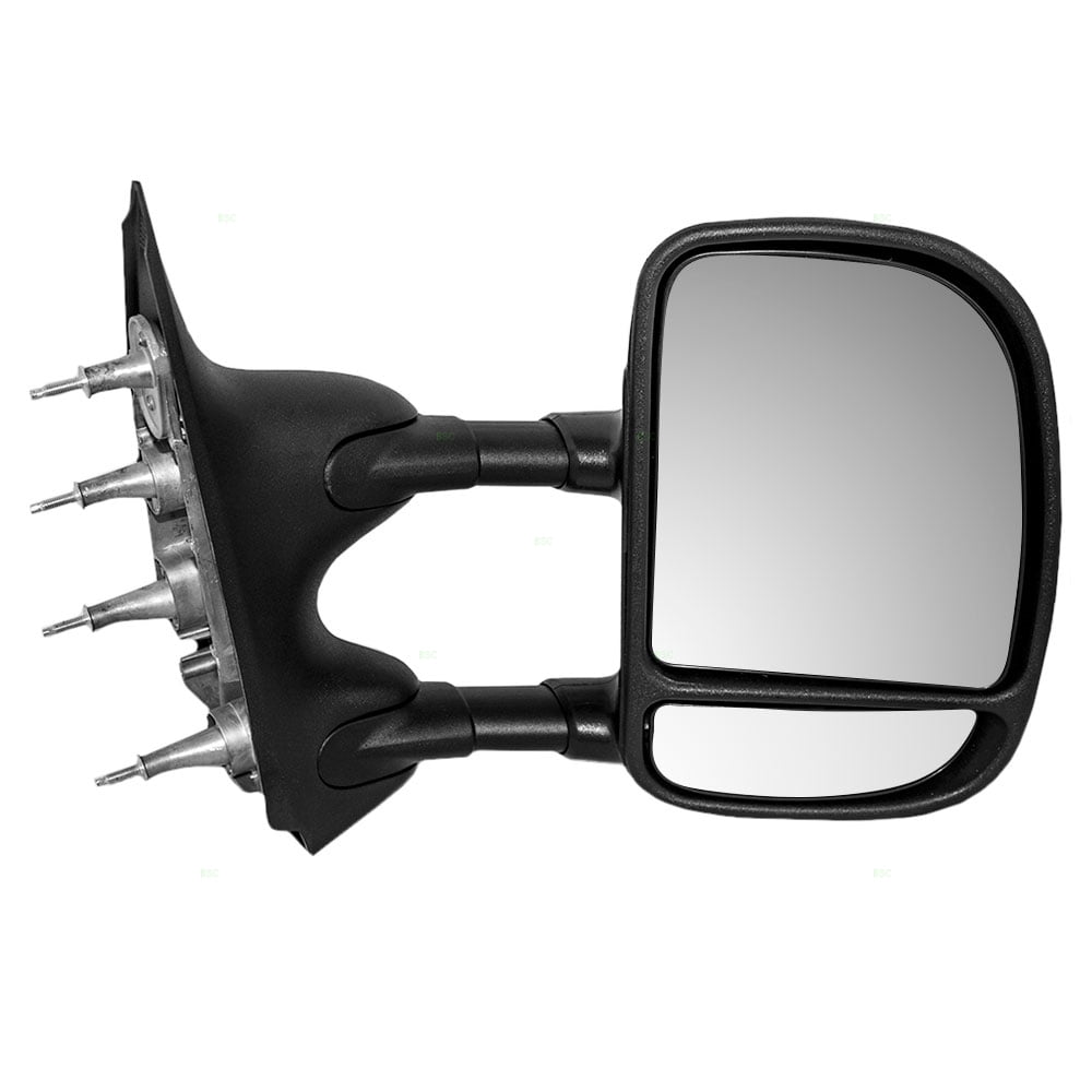 BLACK MANUAL TOWING MIRRORS W//O HEATED+TELESCOPIC ARM FOR 03-14 FORD E SERIES