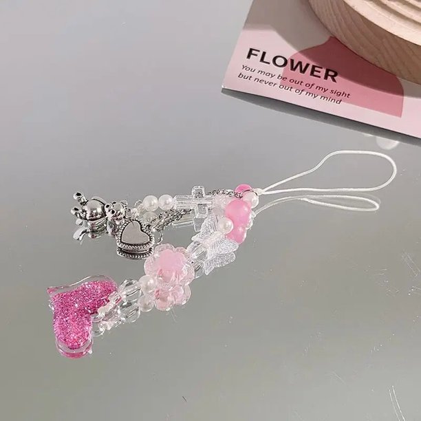 Colgante de Hello Kitty Sanrio Anime Kawaii, cuentas simples hechas a mano, hebra, pulseras colgantes, joyería DIY, regalo, accesorios para teléfono