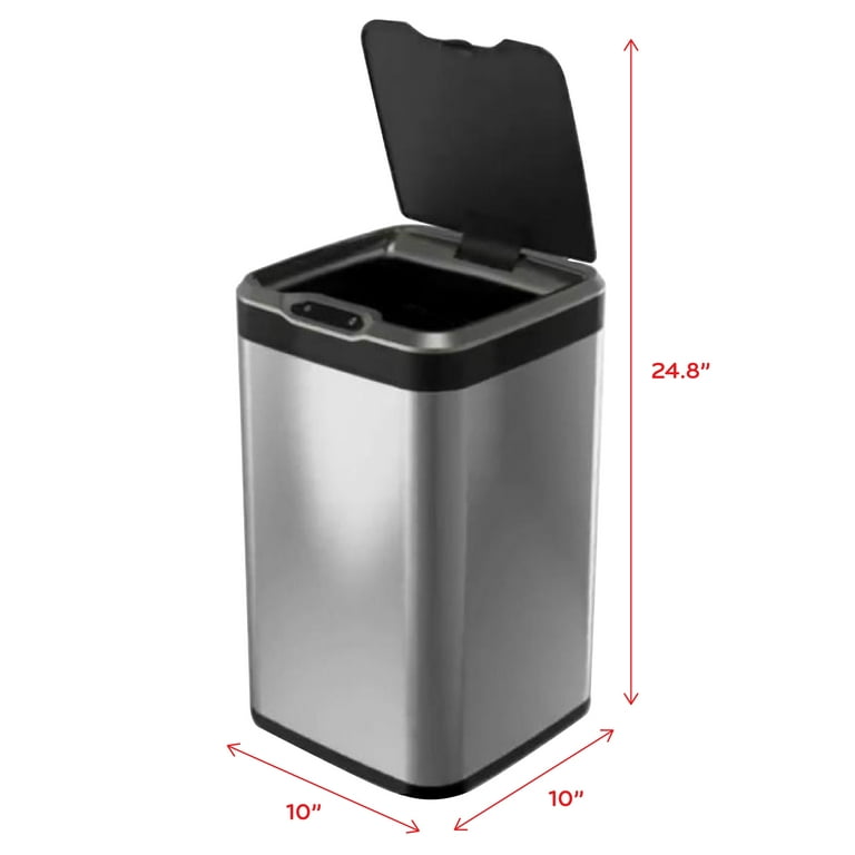 Dkelincs Step Trash Can 13 Gallon Bathroom Trash Can Stainless Steel  Kitchen Garbage Can with Foot Pedal & Liner for Kitchen, Bathroom, Office