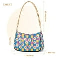 thumbnail image 3 of FORMRS Womens Shoulder Bag with Chain Strap Clutch Purse Cute Tote Handbag, Blue Checkered Daisy, 3 of 7