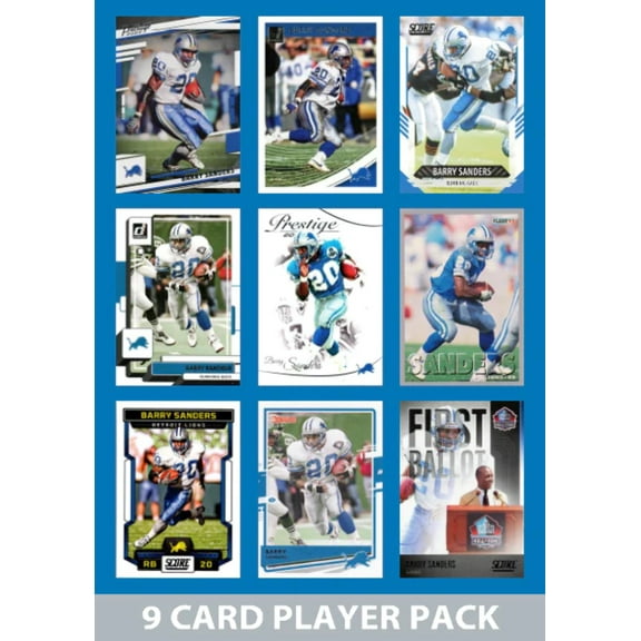 Barry Sanders 9 Card Legend Pack Donruss Topps Panini Score Detroit Lions