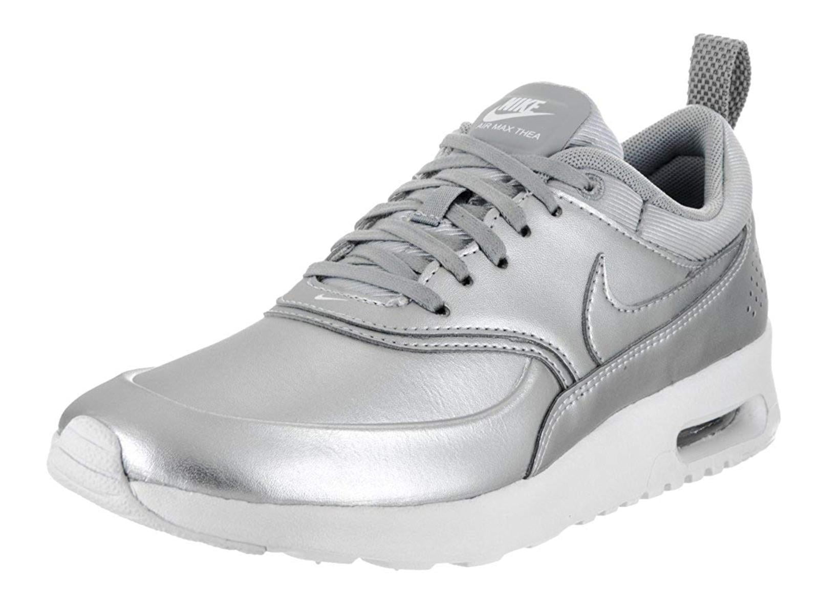 nike air max thea metallic lace up 7 silver