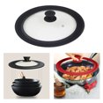 thumbnail image 4 of Tapa de vidrio para Sartén Tapa con borde de silicona firme Utensilios de cocina Negro_34cm Sunnimix macetas tapas tapas, 4 of 8