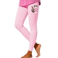 thumbnail image 2 of Cancer Leggings for Women Elastic High Waist Pink Ribbon Slim Fit Tights Pants Workout Yoga Pants, 2 of 5
