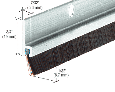 Crl Ws257av72 72 Extruded Aluminum And Nylon Brush Door 11 32
