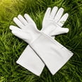 thumbnail image 2 of Long-Gardening-Gloves for Women/Men - Thorn Proof Cowhide Leather Rose/Blackberry Pruning Heavy Duty Gloves Thick Palm Gauntlet Garden Work Gloves with Forearm Protection (White-X-Large), 2 of 7