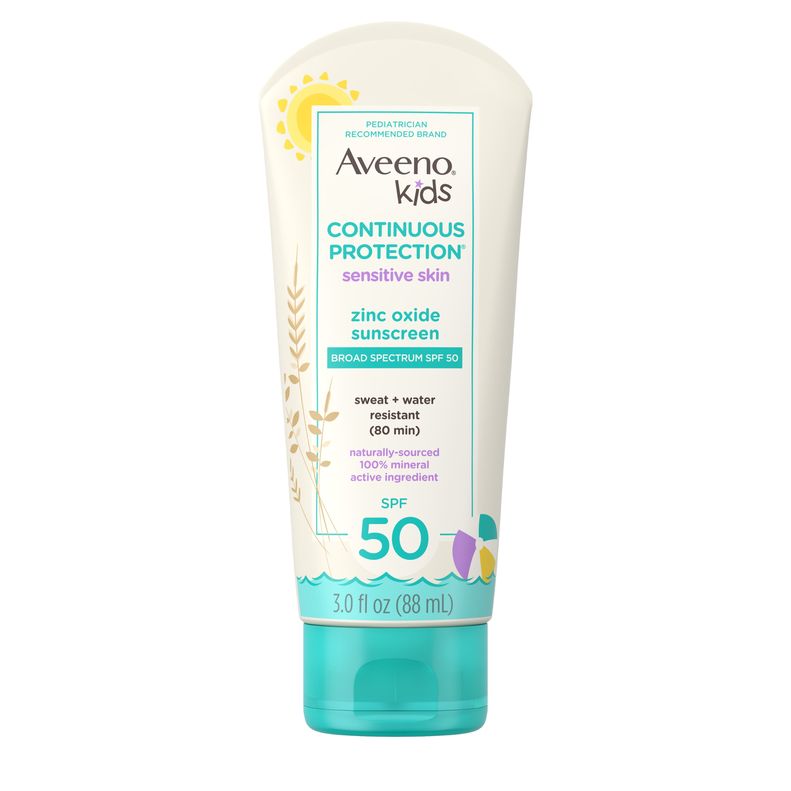 Aveeno Kids Continuous Protection Mineral Sunscreen, SPF 50, 3 fl. oz