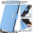 thumbnail image 6 of Allytechgroup Premium Wallet Case for Samsung Galaxy S23 Plus, Stylish Phone Case with Card Slots and Metal Shoulder Strap Flip Cover Stand RFID Blocking Slim Case for Women Girls, Blue, 6 of 8