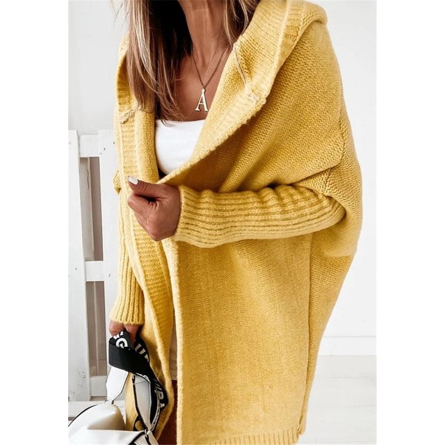 Suéter con capucha y cuello de gorro para viajeros, elegante, suave, suelto, con costuras en la espalda