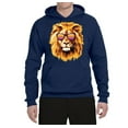thumbnail image 2 of Lion With Sunglasses Animal Lover Unisex Graphic Hoodie Sweatshirt, Navy, X-Large, 2 of 3