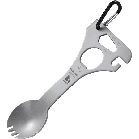 CRKT Eat'N Tool Outdoor Spork Multitool: Durable and Lightweight, for Camping, Hiking, Backpacking and Outdoors Activities, Extra Large, Silver, Carabiner