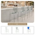 thumbnail image 4 of LeisureMod Oyster Mid-Century Modern Acrylic Barstool with Steel Frame in Chrome Finish for Kitchen and Dining Room Set of 2, Smoke, 4 of 12