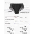 thumbnail image 6 of Unique Bargains Women's Plus Size Underwire Lace Trim Adjustable Straps Bra and Panty Set 42C Black, 6 of 6