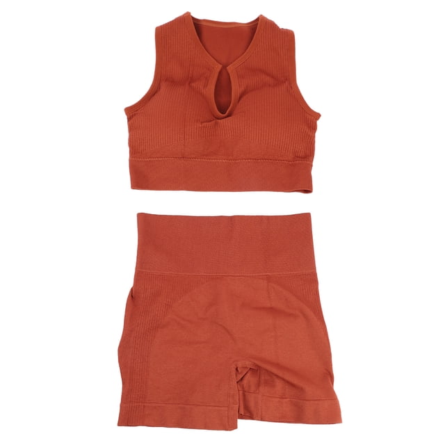 Conjunto de 2 piezas de ropa de yoga para mujer Nikou sin mangas naranja M