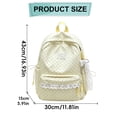 thumbnail image 3 of Polka Dot Backpack for Women, 16.93X11.81X5.91 inch Lace Decor Kawaii Backpack, Cute Casual Daypack, Drawstring Side Pocket Bookbag, Bow Charm Rucksack for Travel Daily Outdoor Walking Use, 3 of 6