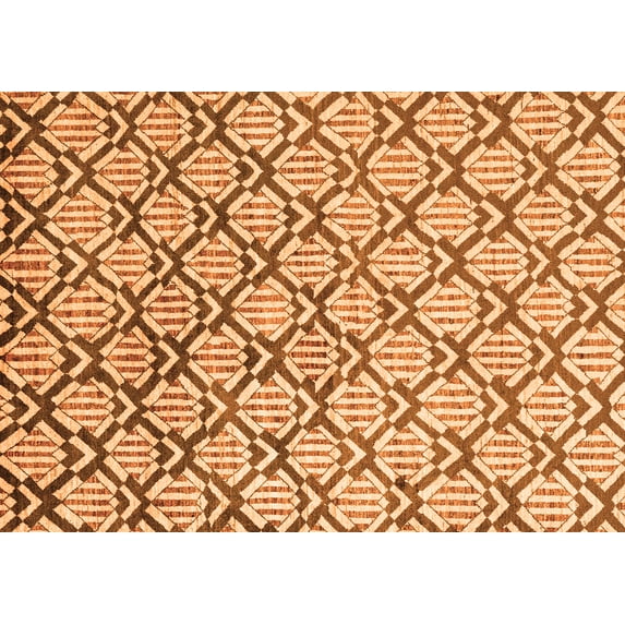 Ahgly Company Indoor Rectangle Oriental Orange Modern Area Rugs, 6' x 9'