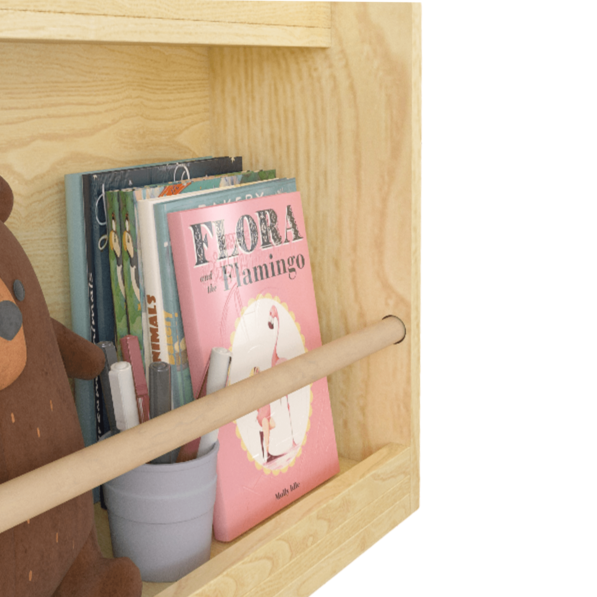 Jopath 3-Tier Bookshelf,Kids Bookshelf,Book Storage Rack for Bedroom,Natural