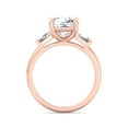thumbnail image 3 of Orlando - Moissanite Cushion Cut Lab Diamond Engagement Ring With Tapered Baguette Sidestones, 3 of 5